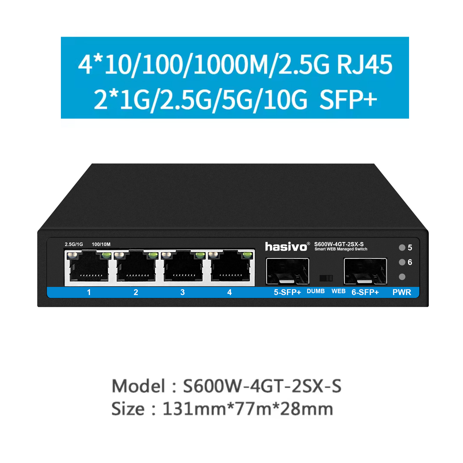 Switch de red Hasivo 2.5G de 4 - Sfp+ 10G Managed Switch 8 Port reseña y precio
