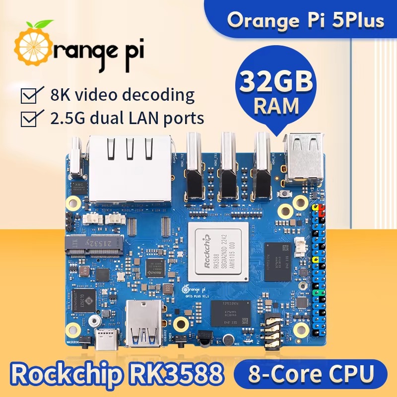 DroMaRockchip Placa Única RK35 - Orange Pi 5 Plus 32Gb reseña y precio